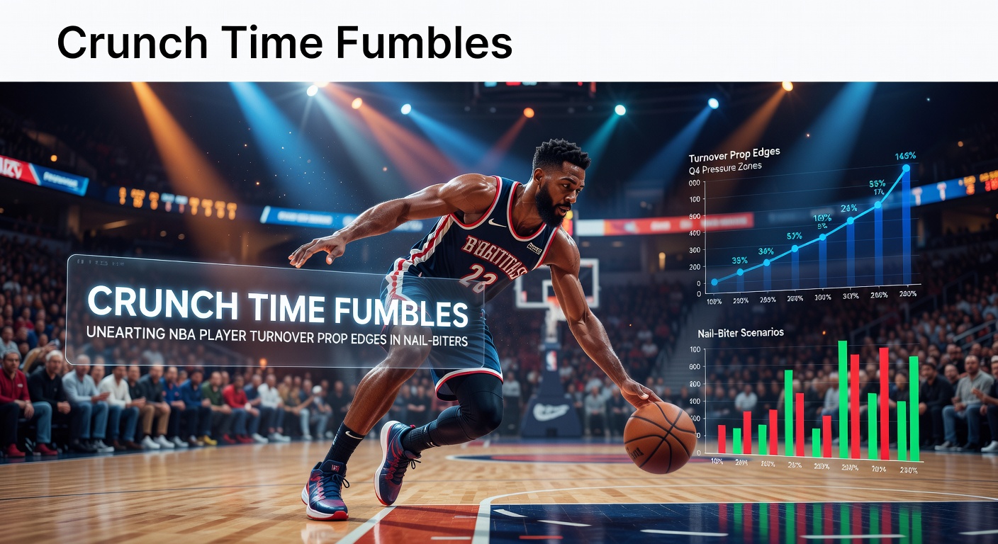 NBA players scrambling in the final minutes of a tight game, highlighting turnover risks under pressure