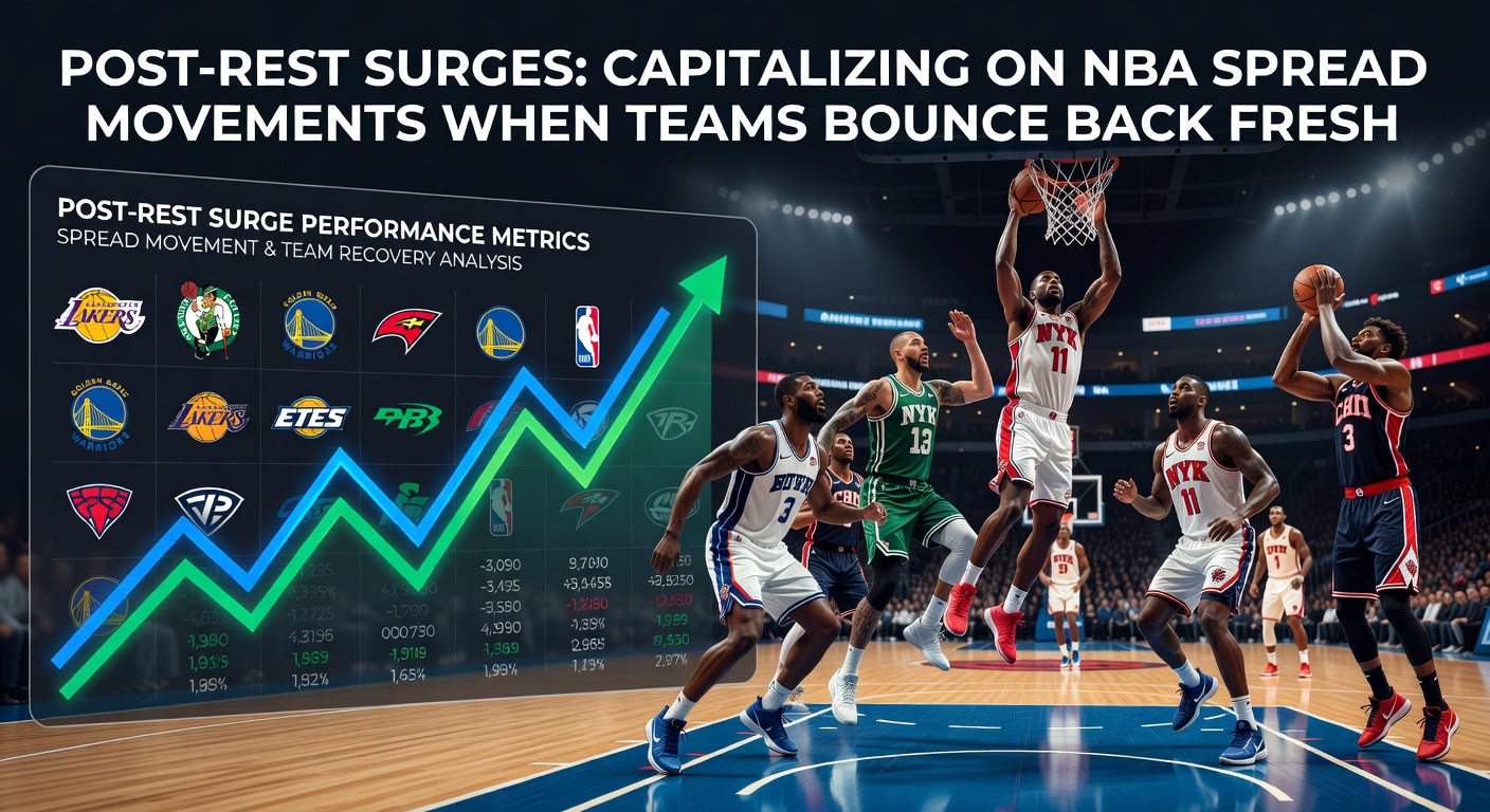 NBA players high-fiving on the court after a dominant win following a rest day, highlighting team energy and spread coverage