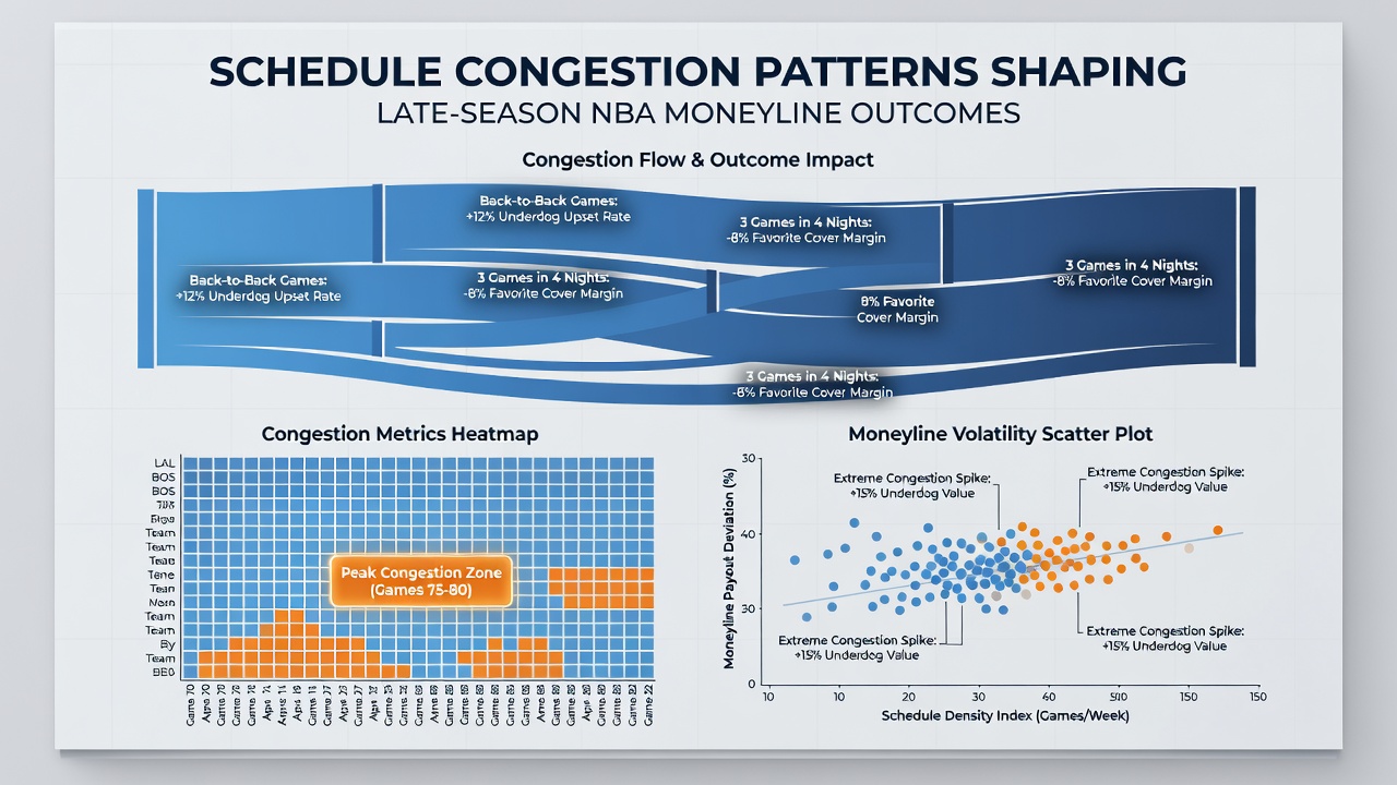 Visual breakdown of NBA schedule density and team performance metrics