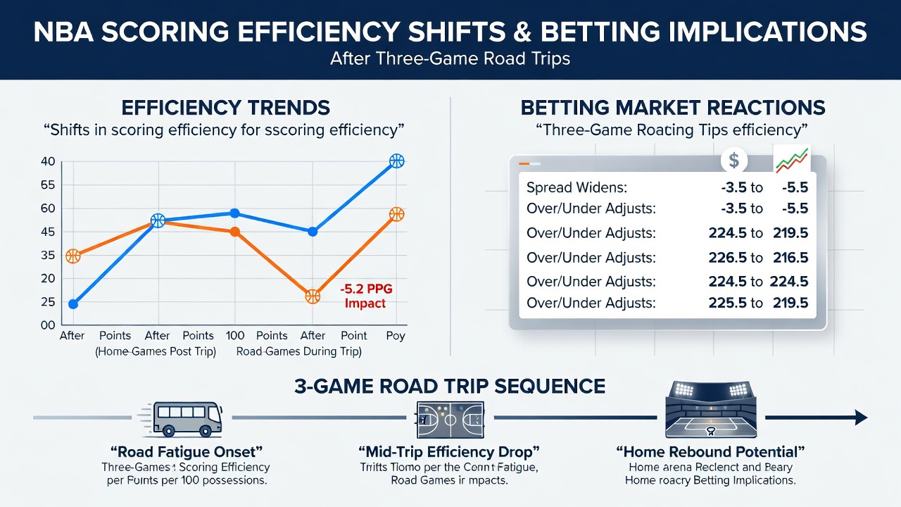 NBA players during a road trip showing fatigue effects on court performance