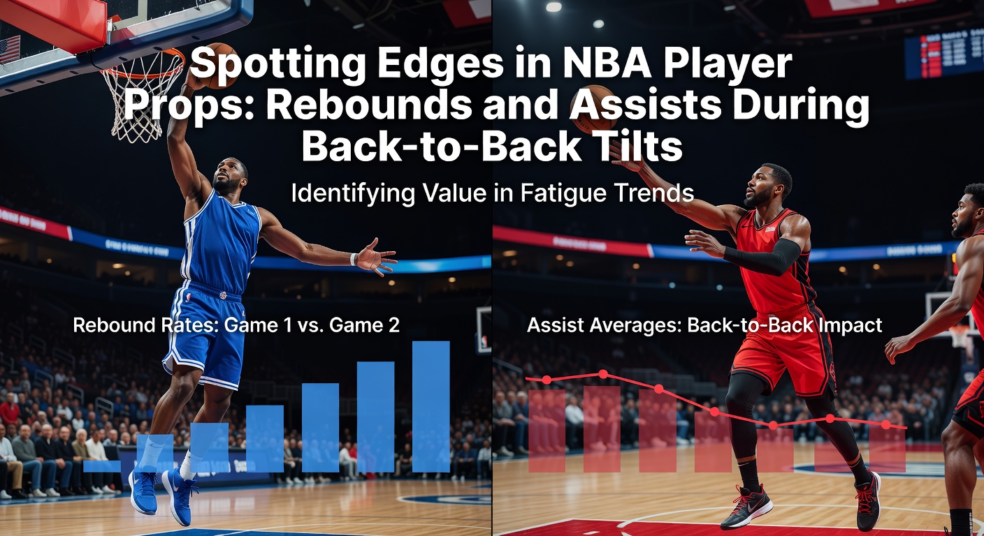 NBA players battling for a rebound during a fast-paced back-to-back game, highlighting fatigue and opportunity