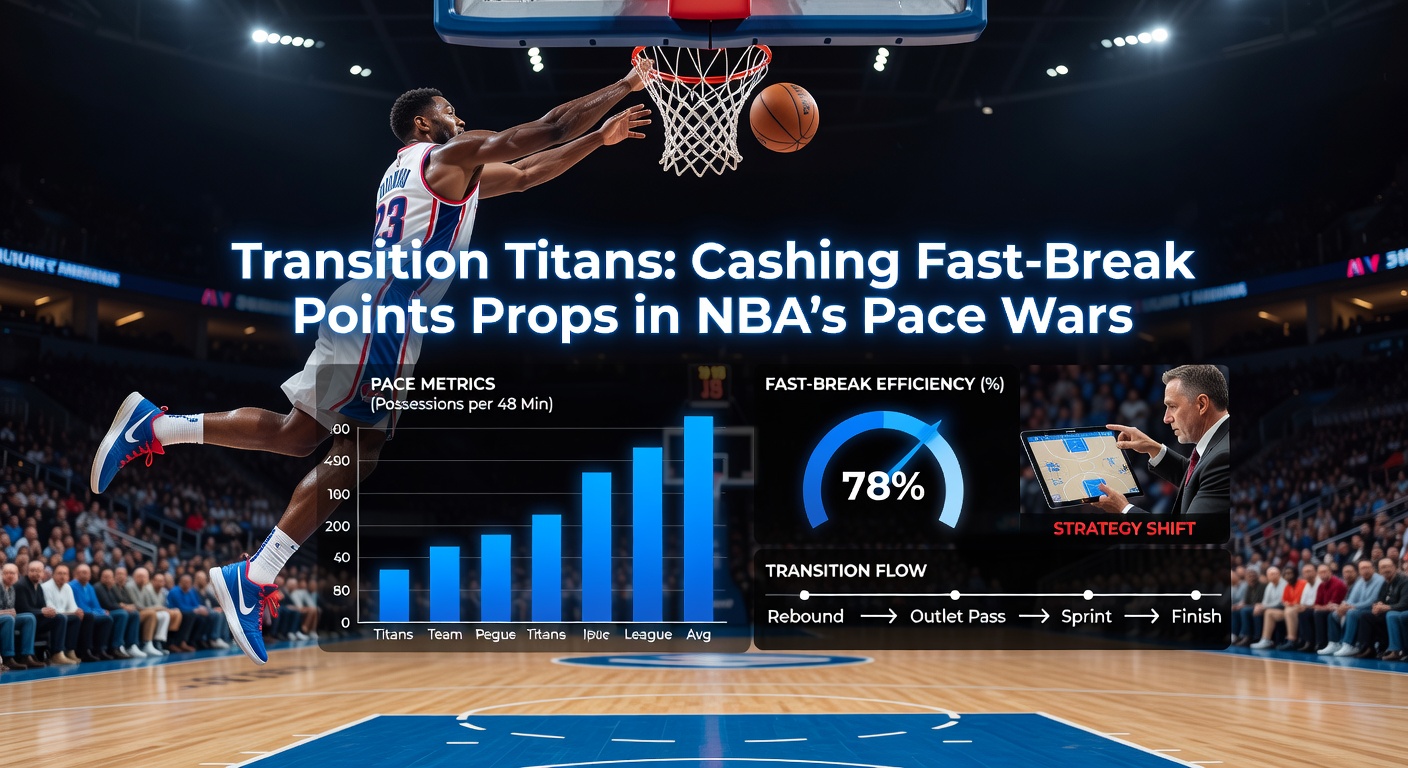 NBA players sprinting down the court in a fast break, highlighting transition scoring opportunities