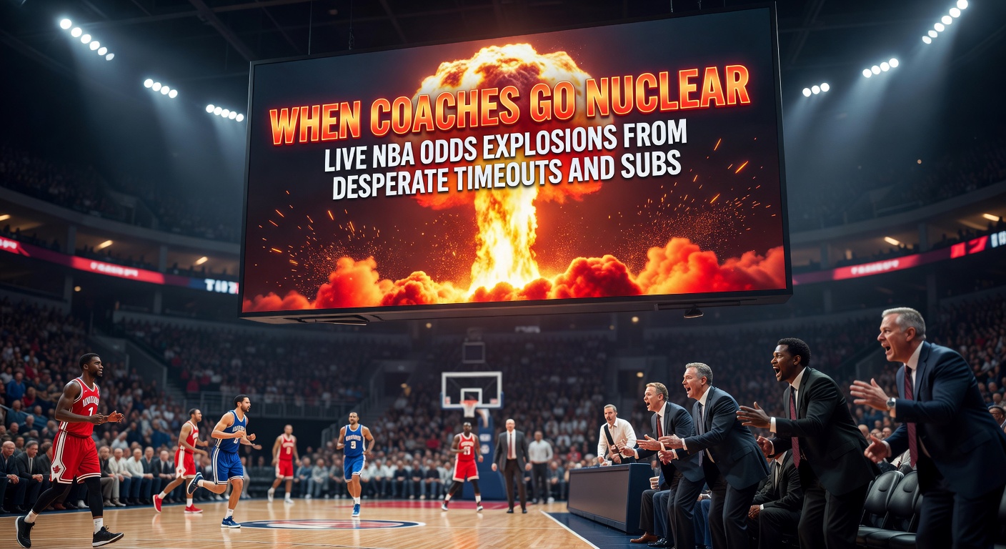 Live betting odds screen capturing a dramatic shift during an NBA timeout, with spreads and totals updating rapidly in real-time